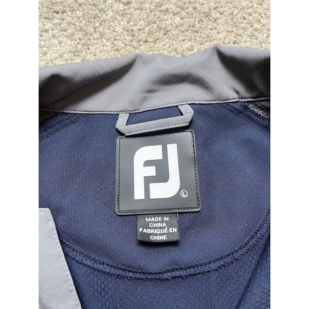 FJ Footjoy Mens Golf 1/4 Zip Navy Blue/Gray Pullover Size Large/L - Picture 4 of 10